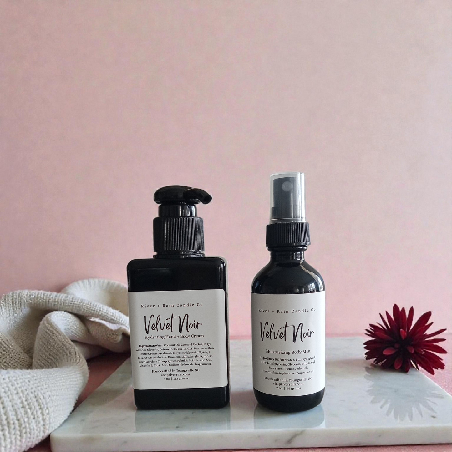 Velvet Noir Hydrating Hand + Body Cream / Moisturizing Body Mist Bundle